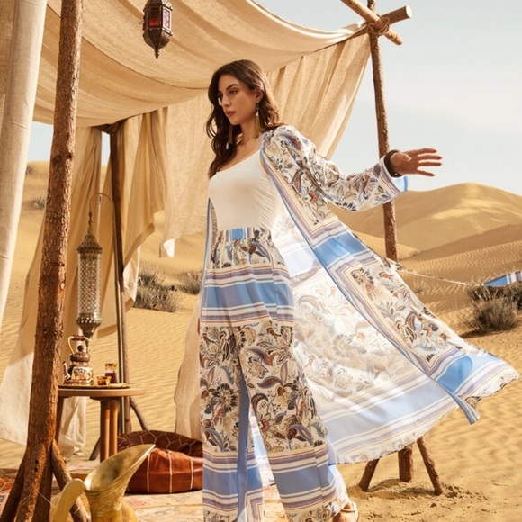 SHEIN Blue and White Sleeveless Sundress Resort Wear Maxi brand new - Picture 5 of 9